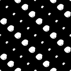 Seamless black and white pattern with abstract circles