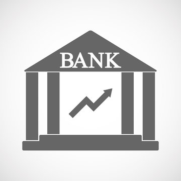 Isolated bank icon with a graph
