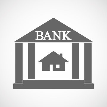 Isolated bank icon with a house