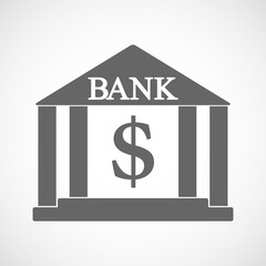 Isolated bank icon with a dollar sign