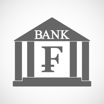 Isolated bank icon with a swiss franc sign