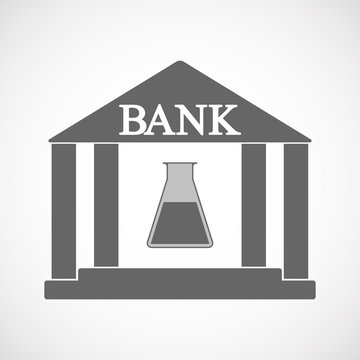 Isolated bank icon with a flask