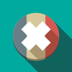 Fototapeta premium Long shadow France flag with an irritating substance sign