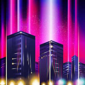 New Retro Wave Background. Synthwave Retro Design And Elements. Isolated artwork object. Suitable for and any print media need.