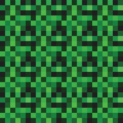 Vector Seamless pattern  with green pixels