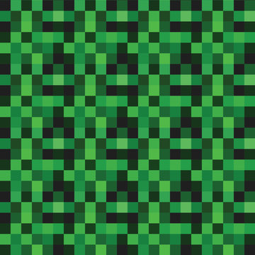 Vector Seamless Pattern  With Green Pixels