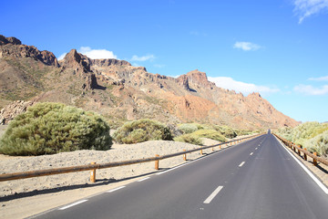 Rural road on Tenerife Island, Canary Islands, Spain