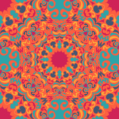 mandala vintage tribal seamless pattern vector illustration