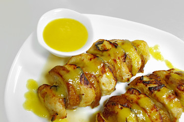 baked chicken fillet with pear