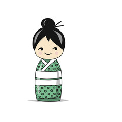 Japanese doll, sketch for your design