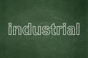 Obraz premium Industry concept: text Industrial on Green chalkboard background