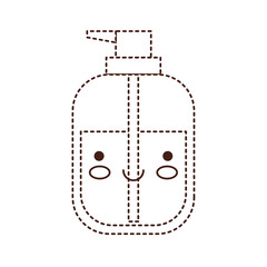 kawaii liquid soap bottle dispenser in brown dotted silhouette