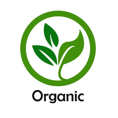 organic round green leaf logo
