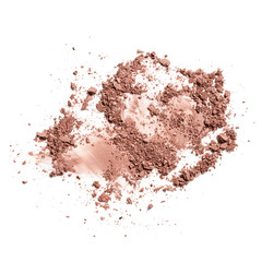 Crushed face powder isolated on white background