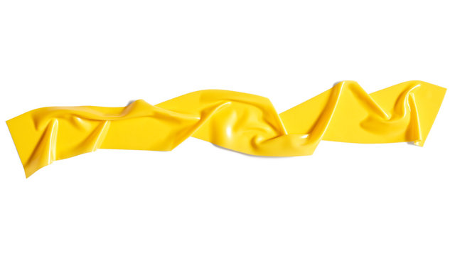 Yellow scotch tape isolated on white background