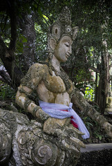 Statue in forest temple near Chiang Mai Lanna Thailand