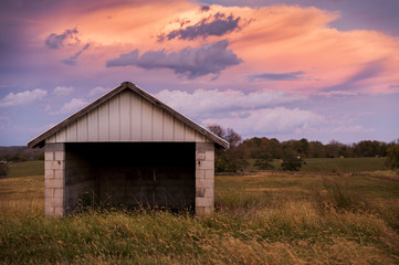 Abandoned Garage on Farm - Sunset / Blue Hour - Kentucky