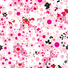 Floral seamless pattern, sketch for your design