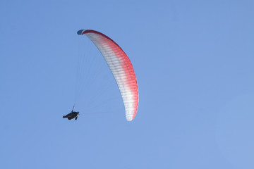 Paraglider in Mid-Air