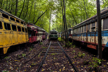 Naklejka premium Abandoned Vintage Trolley / Streetcar - Pennsylvania