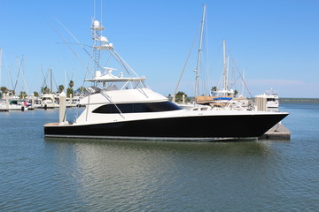 Fototapeta premium Black and White Yacht Corpus Christi Texas