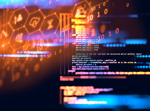 Programming code abstract technology background of software developer and  Computer script