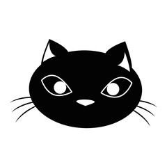 funny black cat head