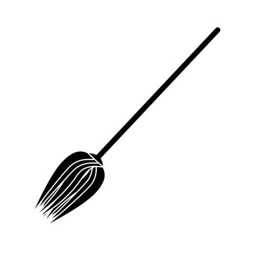 Witchs broom funny icon