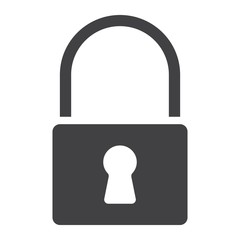 Lock glyph icon, web and mobile, security sign vector graphics, a solid pattern on a white background, eps 10.