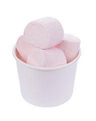 marshmallows on white background