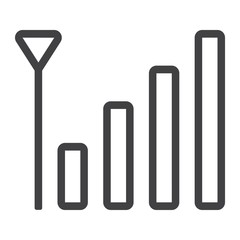 Mobile phone signal line icon, web and mobile, antenna sign vector graphics, a linear pattern on a white background, eps 10.