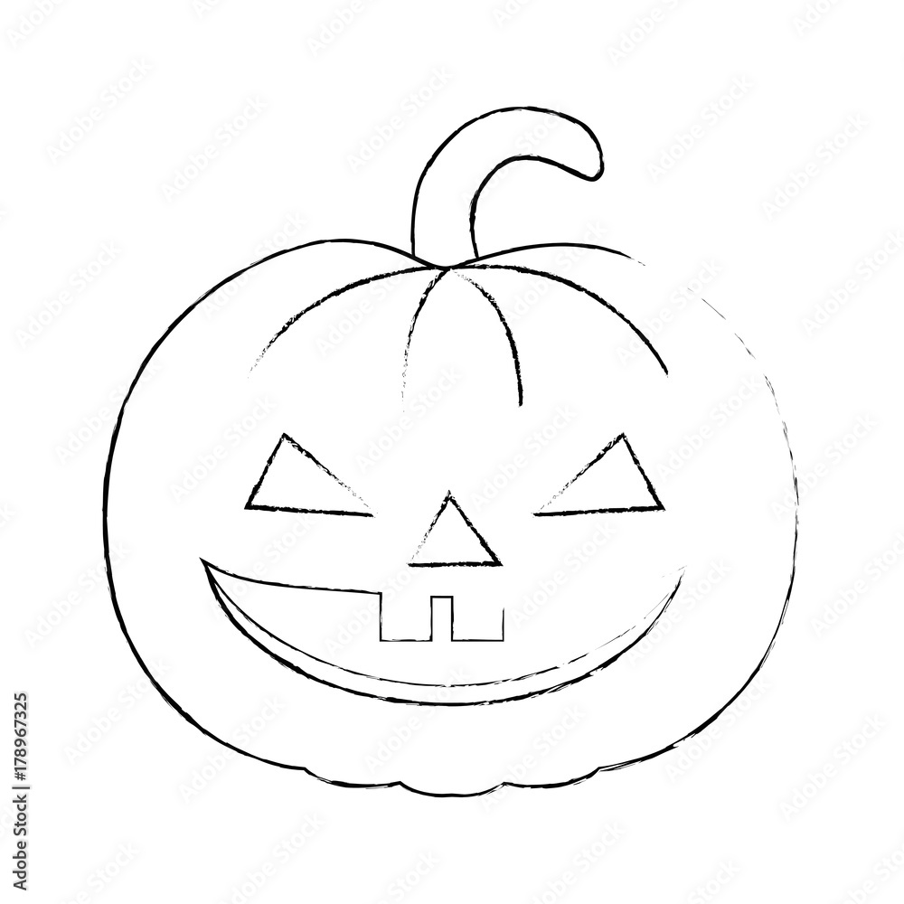 Sticker pumpkin hallooween decorative icon