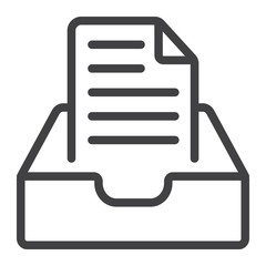 Inbox line icon, web and mobile, message sign vector graphics, a linear pattern on a white background, eps 10.