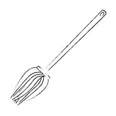 Witchs broom funny icon