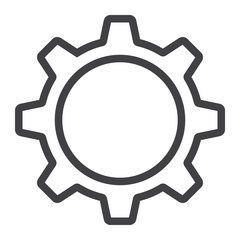 Settings line icon, web and mobile, cog sign vector graphics, a linear pattern on a white background, eps 10.