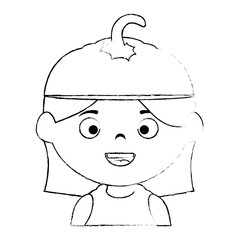 little girl disguised as a pumpkin