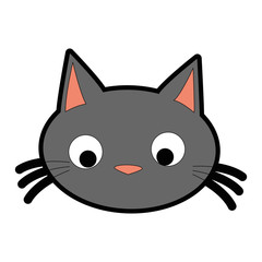funny black cat head