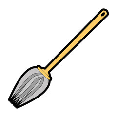 Witchs broom funny icon