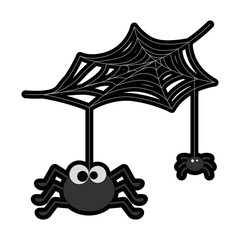 cute spiders with spiderweb halloween decoration