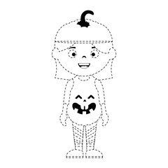 little girl disguised as a pumpkin