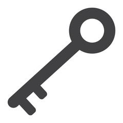 Key glyph icon, web and mobile, lock sign vector graphics, a solid pattern on a white background, eps 10.