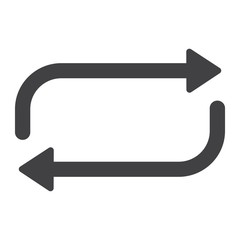 Repeat glyph icon, web and mobile, button sign vector graphics, a solid pattern on a white background, eps 10.