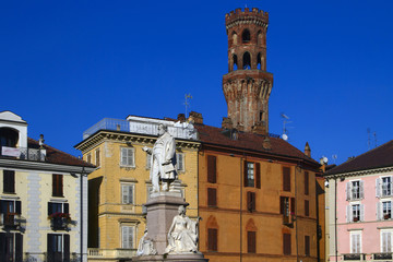 Fototapeta na wymiar Vercelli Piazza Cavour Piemonte Italia