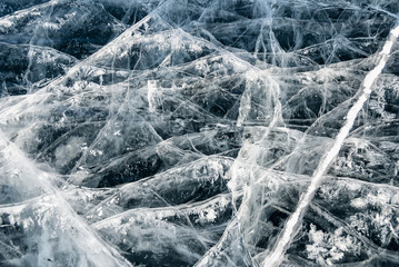 the ice of lake Baikal