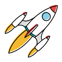 space rocket isolated icon