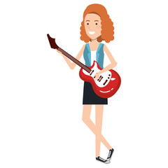 woman playing guitar electric character