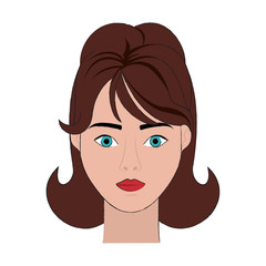 woman young pretty portrait icon image vector illustration design