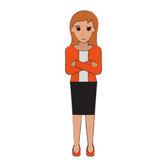 young business woman full body icon image vector illustration design