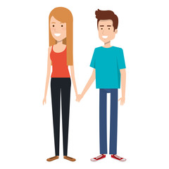 Fototapeta premium lovers couple avatars character