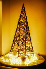 New Year decorative Christmas tree. Concept Christmas.